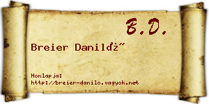 Breier Daniló névjegykártya